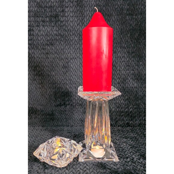 PartyLite Quad Prism Pedestal Candle Holder with Tealight Insert – Early 2000s - Picture 1 of 14